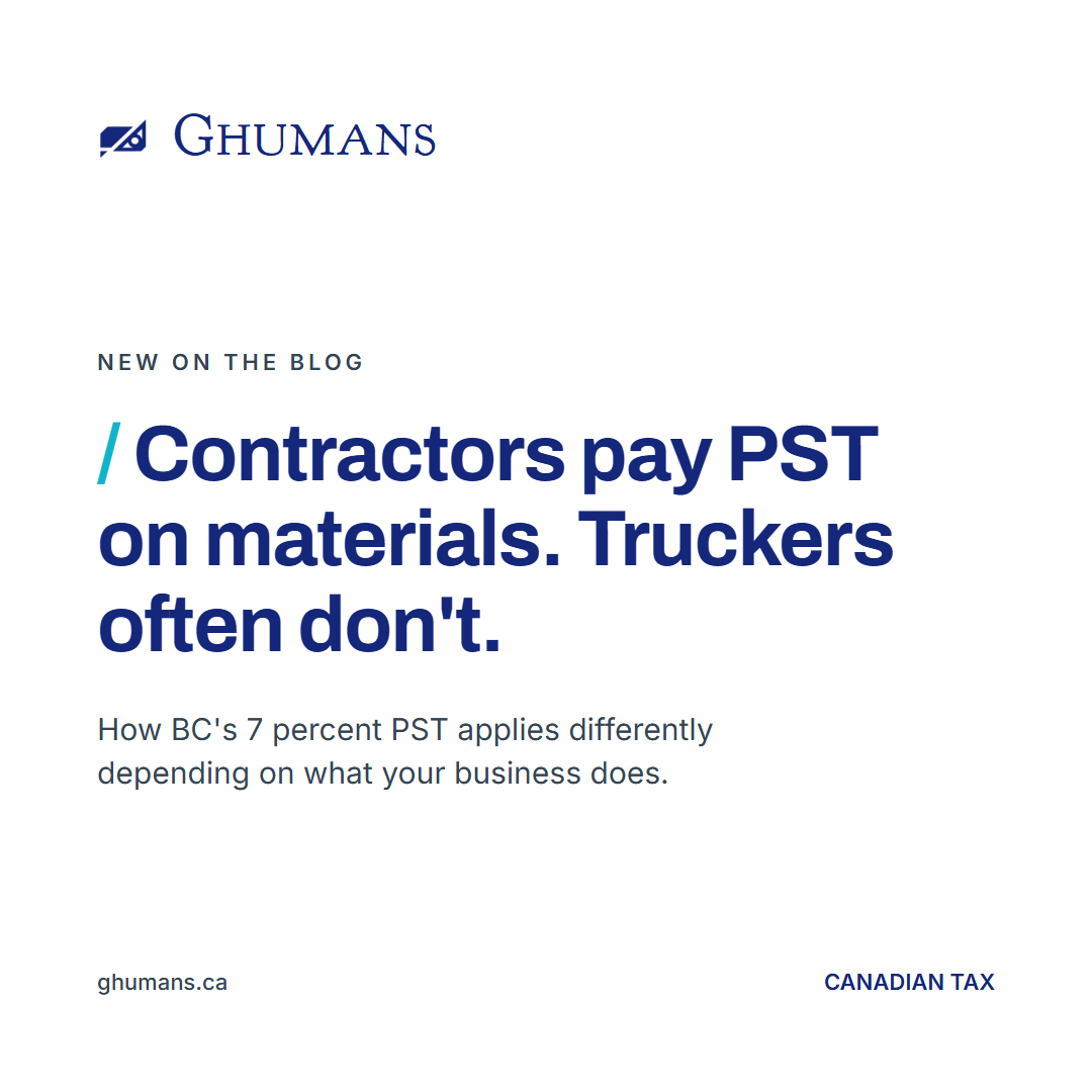 scratch_pst_card Ghumans blog card: Contractors pay PST on materials, truckers often don't