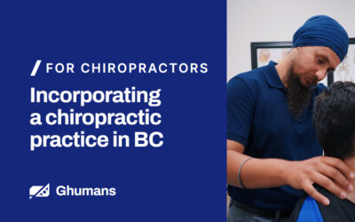 Incorporating a chiropractic practice in BC