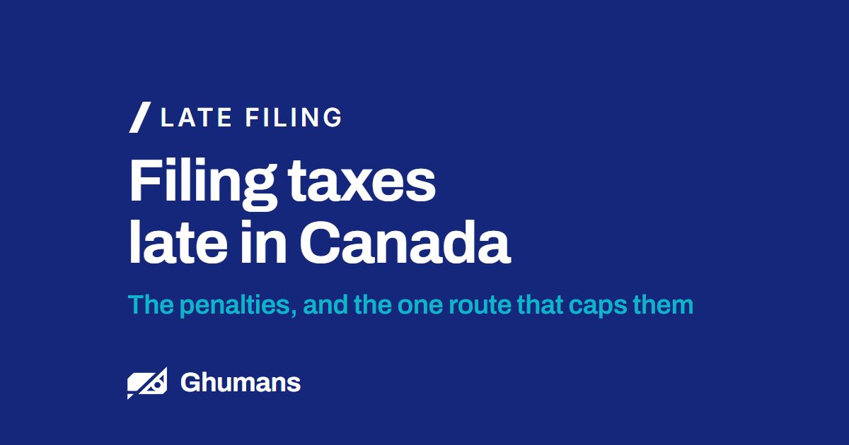 Blog featured image: Filing taxes late in Canada Filing taxes late in Canada. The penalties, and the one route that caps them