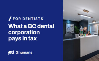 What a BC dental corporation pays in tax