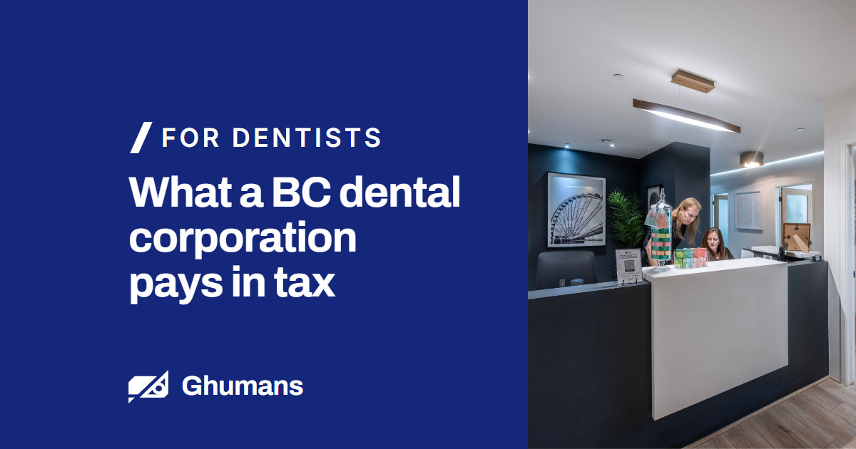 What a BC dental corporation pays in tax